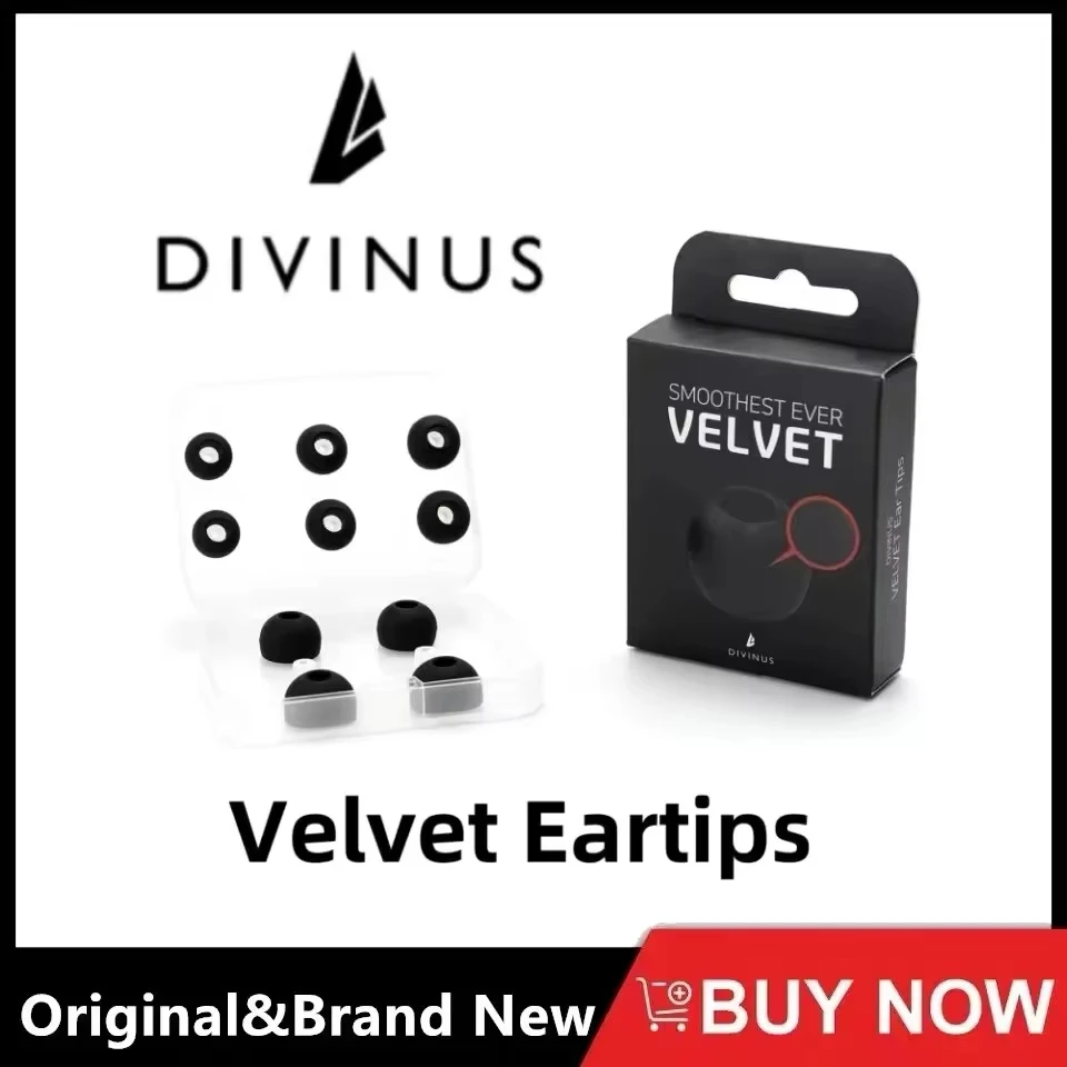 Divinus Velvet Silicone Earphones Ear Tips for Nozzle Size 3-5mm, Soft Deeply Eartips For IEMs Earbuds AFUL Performer 5/8 Render