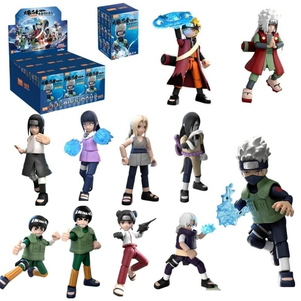 Blokees originales NARUTO Uzumaki Naruto Jiraiya Uchiha Sasuke Tsunade Hatake Kakashi figura de acción bloque de construcción caja ciega de juguete