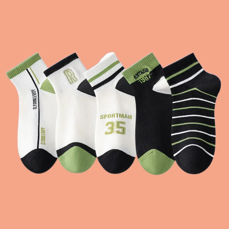 3/6 Paar neue Sommer Deodorant aus reiner Baumwolle schweiß absorbierende Sports chüler trend ige Socken Herren Sommer dünne kurze Socken