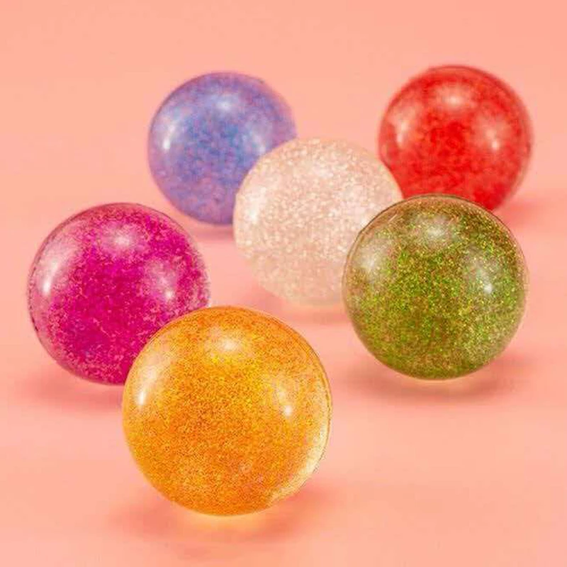 1PCS Glitter Grote Rubberen Bouncy Ballen 55MM Balle Rebondissante Party Gunsten Kous Kleinigheidjes Cadeaus Voor Kinderen Jongens meisjes