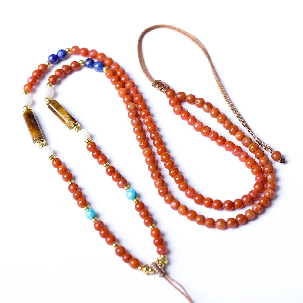 Ágata Nanhong tejida a mano Original, lapislázuli, cuerda de collar universal de piedra de ojo de tigre, nueva cadena de suéter chino para mujer