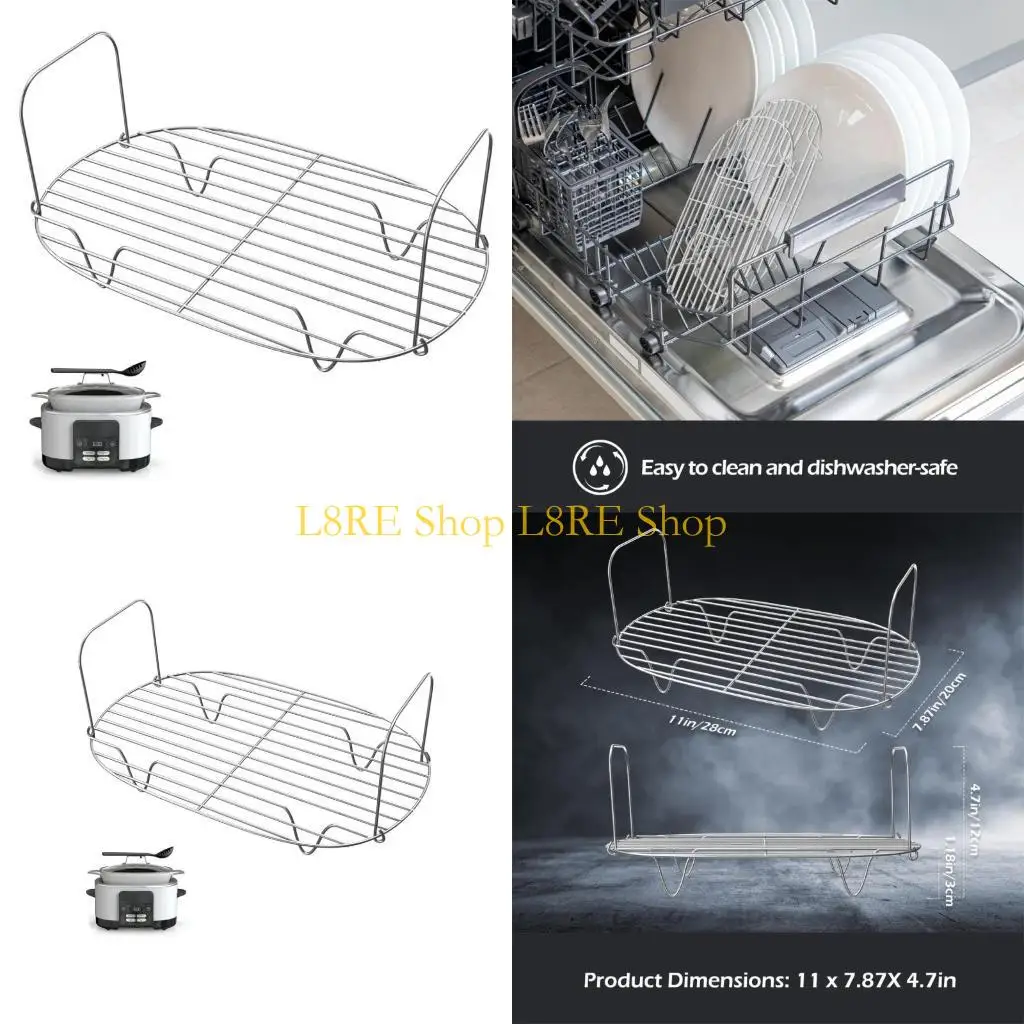 

L8RE Steam and Roast Rack Richlest Stainable Steel Stralling Стоятка для медленной плиты.