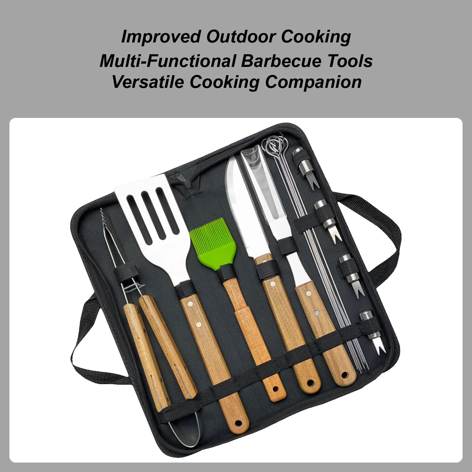 

BBQ Tools Grill Spatula Set 16 Pieces Stainless Steel Spatula Tongs Brush Cooking Supplies Grilling Accessories for Outdoor