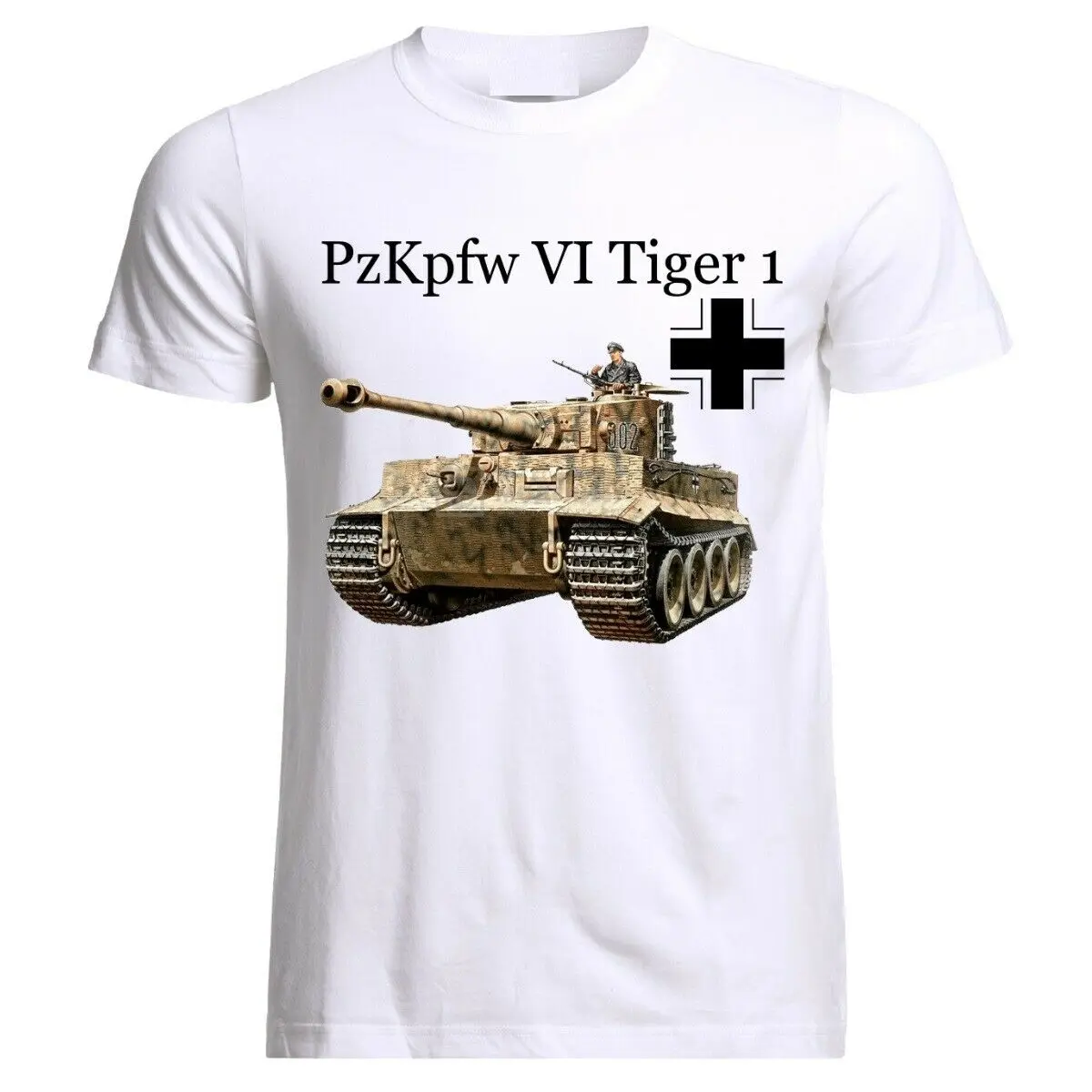 PzKpfw 6 Tiger 1 Panzer  WW2 Army War Wehrmacht Men T-Shirt Short  Casual  Harajuku  Oversized T Shirt