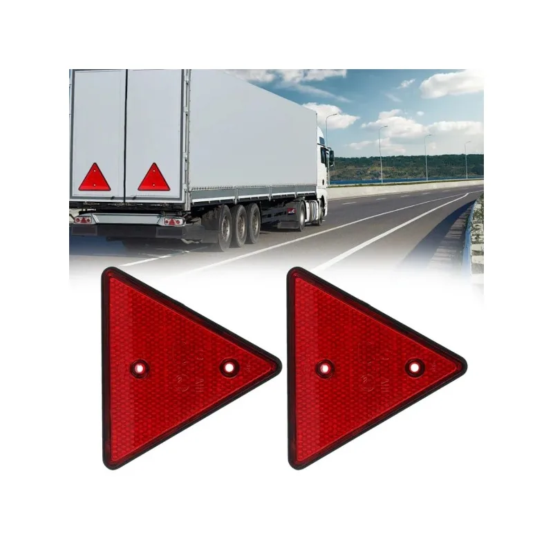 Red Rear Reflectors Car Accessories Triangle Reflective Fit for Trailer Motorcycle Caravan Truck Boat image 2