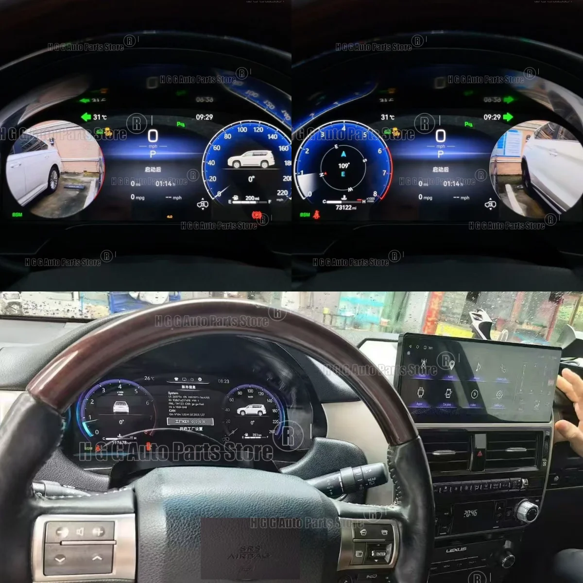 mz Digital Cluster Virtual Cockpit LCD Car For Lexus GX GX470 GX460 2007-2015 Dashboard Speed MeterScreen Odometer Linux System