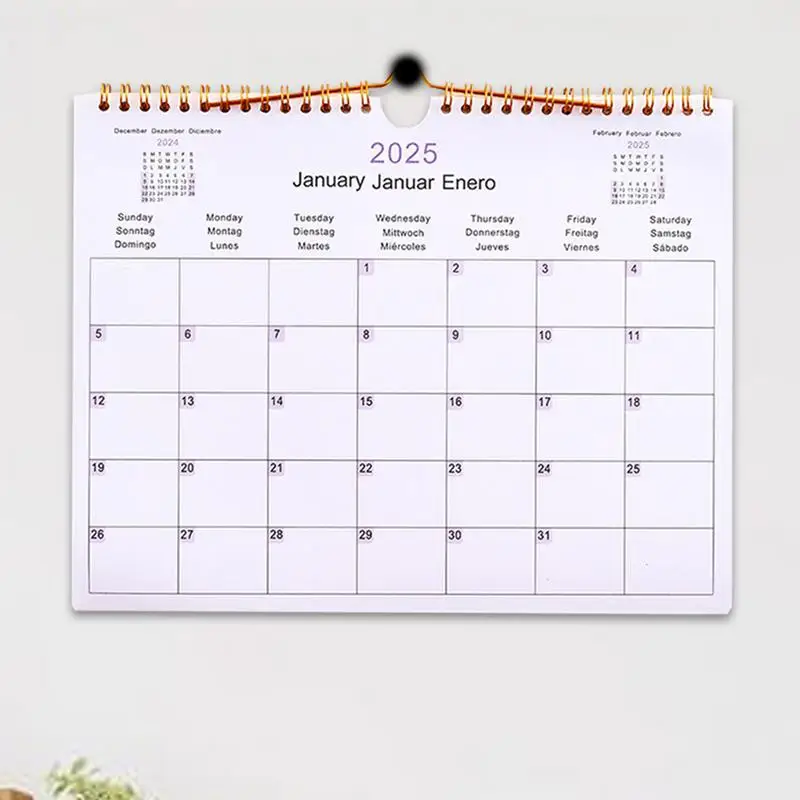 Calendário de parede grande para a família, planejador de parede mensal, Family Friendly, 12-Month Schedule Board, 2025