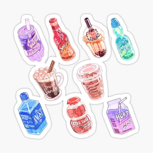 Complete Ao3 Tags Bundle Select Large S  5PCS Stickers for Luggage Cartoon Cute Stickers Print Living Room Art Kid Home Car