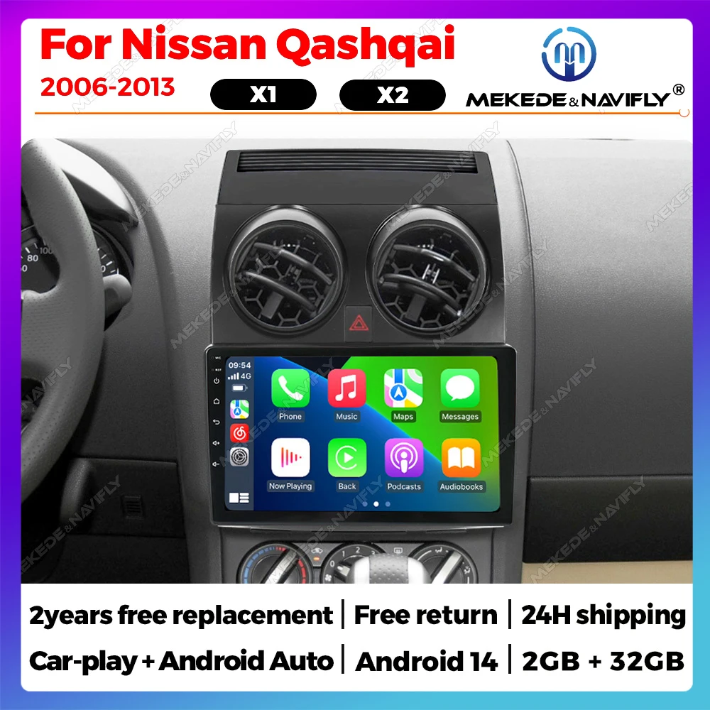 

9inch Autoradio For Nissan Qashqai J10 2006 -2010 2011 2012 2013 Car Radio Car intelligent system Wireless Carplay Android Auto