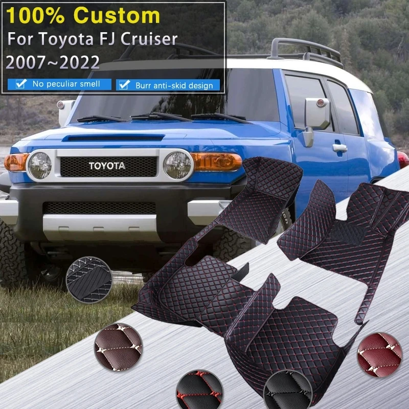 Car Mats For Toyota FJ Cruiser XJ10 2007~2022 Auto Durable Carpet Rugs Leather Mat Waterproof Floor Pad Full Set Car Accessories