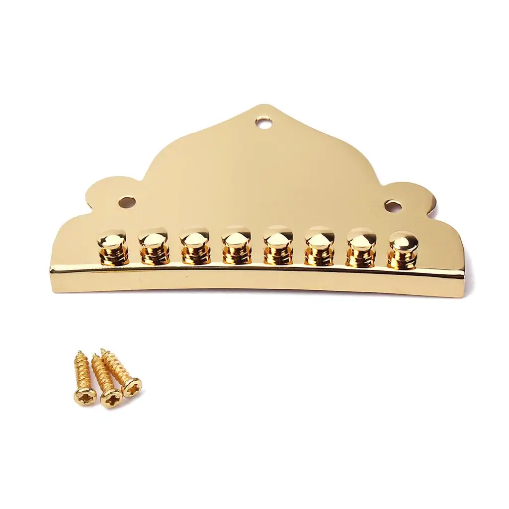 Pratical Parts Gold Tailpiece Tail Piece for 8 String Mandolin With Screws