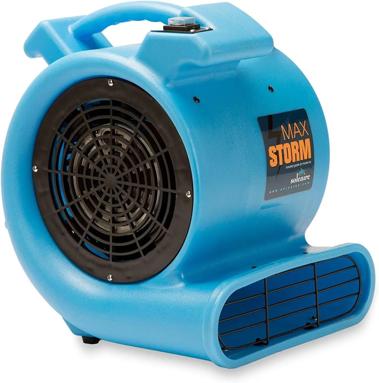 Storm 1/2 HP Durable Lightweight Air Mover Carpet Dryer Blower Floor Fan for Pro Janitorial Cleaner, Blue, 1 Pack