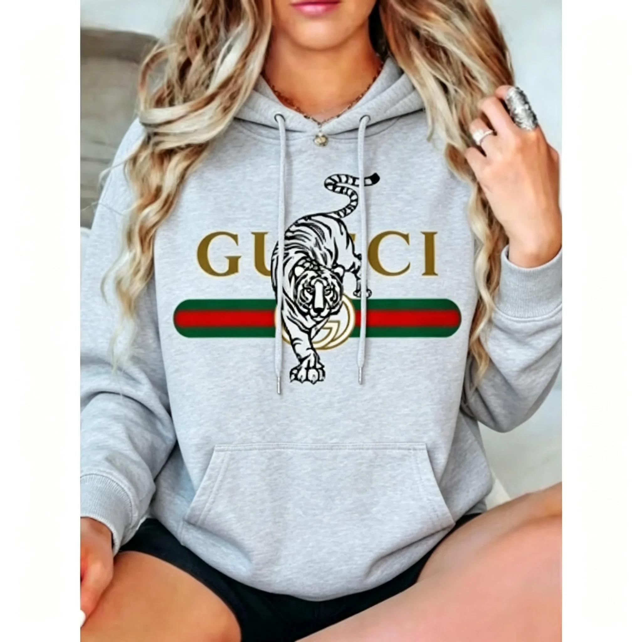 2026 New hotsale Letter Printing sweatshirt Women hoodies Trendy Temperament Casual Versatile Short-sleeved Clothing Heavy