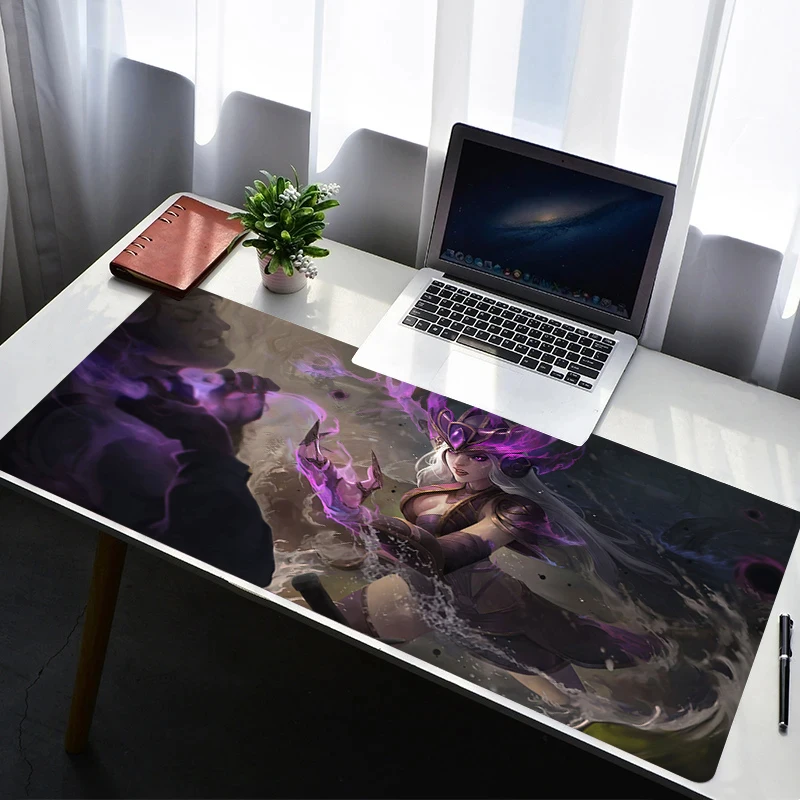 

Mouse Pad Laptop Non Slip Extended Desktop Mouse Mat Rubber L-league of Legends Syndra Keyboard Pad Gaming Accessories Mousepad