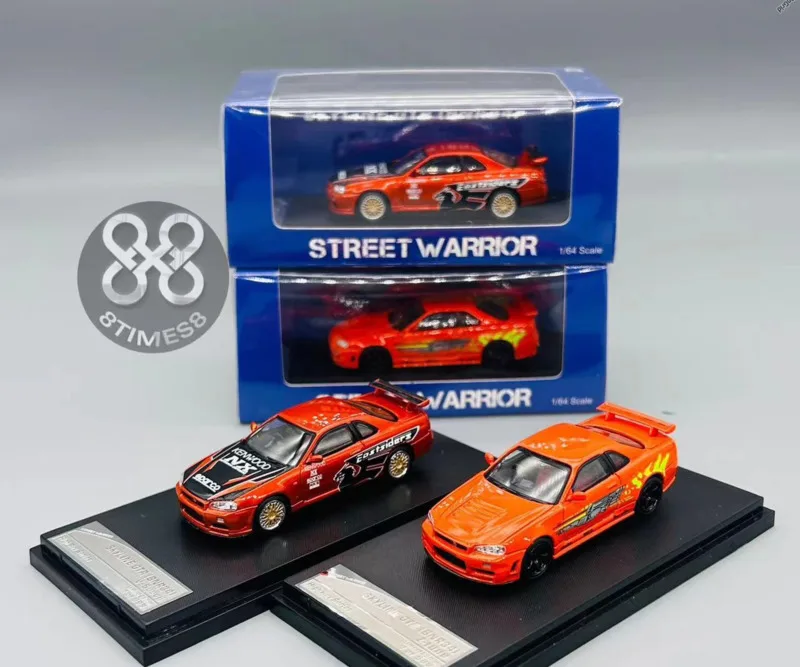 نموذج سيارة معدني مع التخصيص ، SW GTI ، تخصيص WWD ، 1:64 GTR R34 ، الحاجة إلى السرعة 7