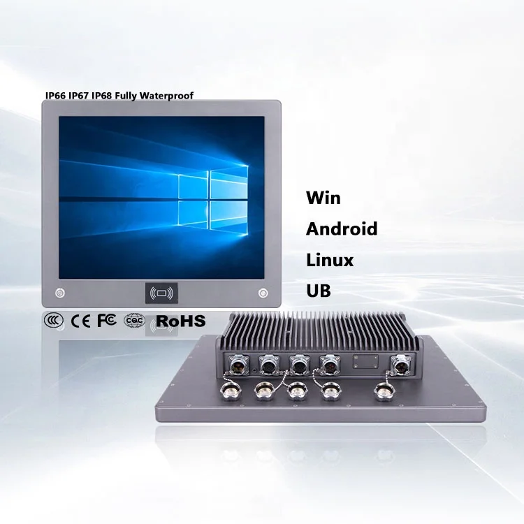 

OEM/ODM IP66 IP67 IP68 Full Waterproof Embedded Industrial Panel Pc Fanless All In One Pc Touch Marine Grade Computer Window UB