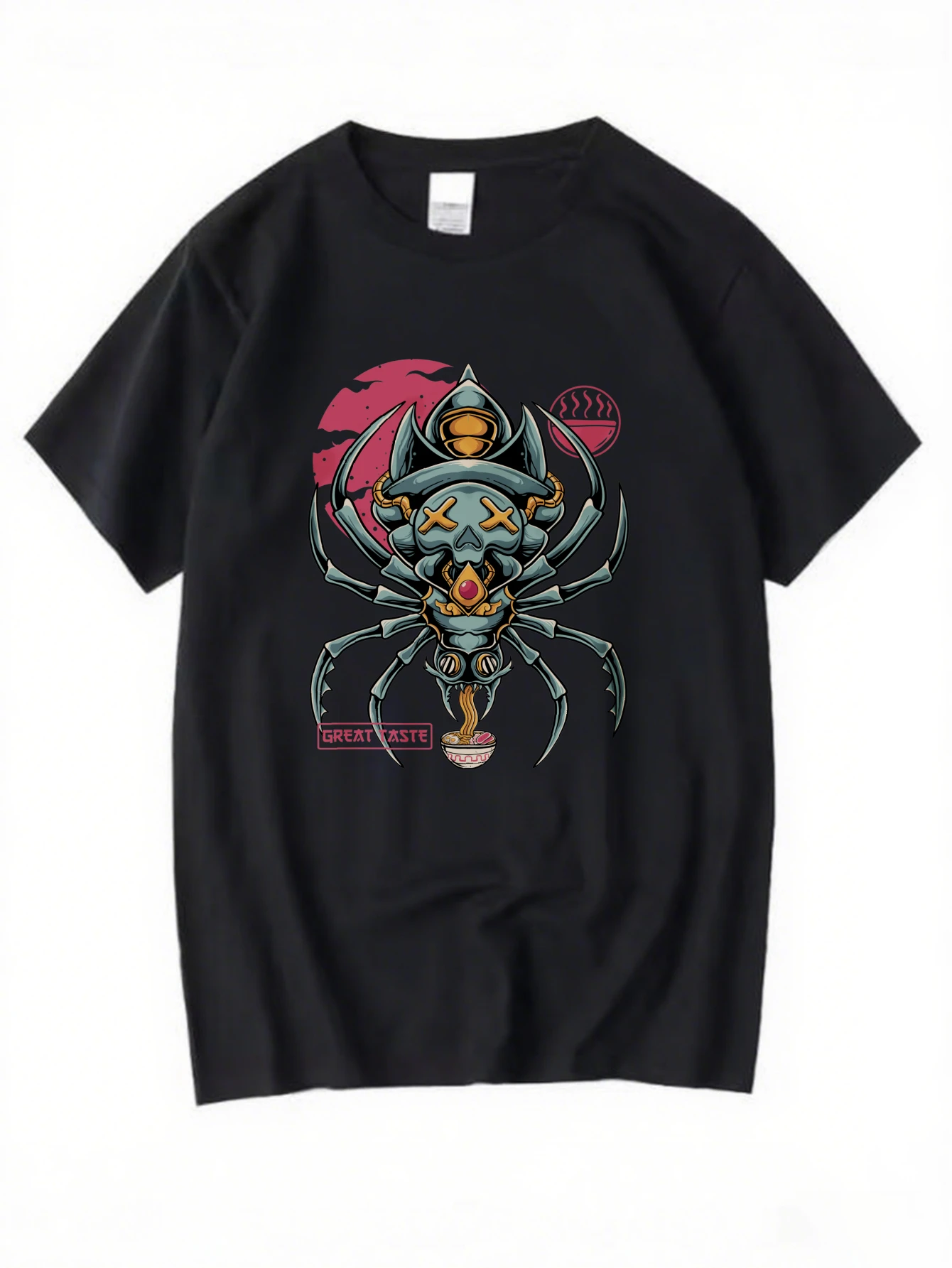 

Men's Vintage Flame Skull T-Shirt Gothic Retro Casual Streetwear Cotton Tees
