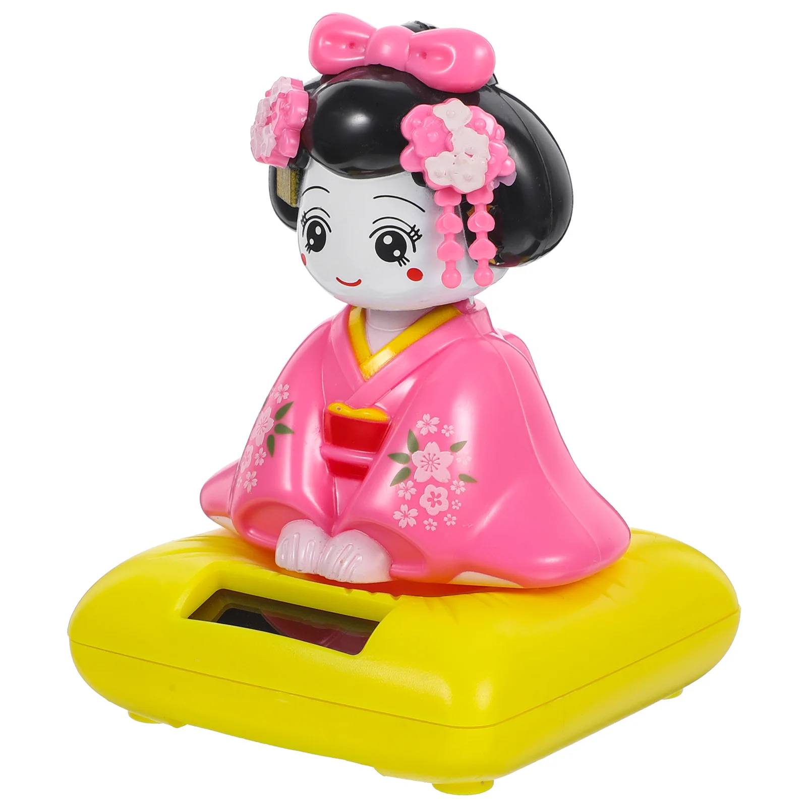 Dansend meisje Bobblehead decoraties kleine schattige kimono figuuraccessoires plastic schudbeeldjes op zonne-energie