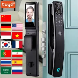 Tuya App Face Recognition Smart Door Lock Digital Door Lock With Remote Monitoring Function Electronic Lock Fingerprint Lock