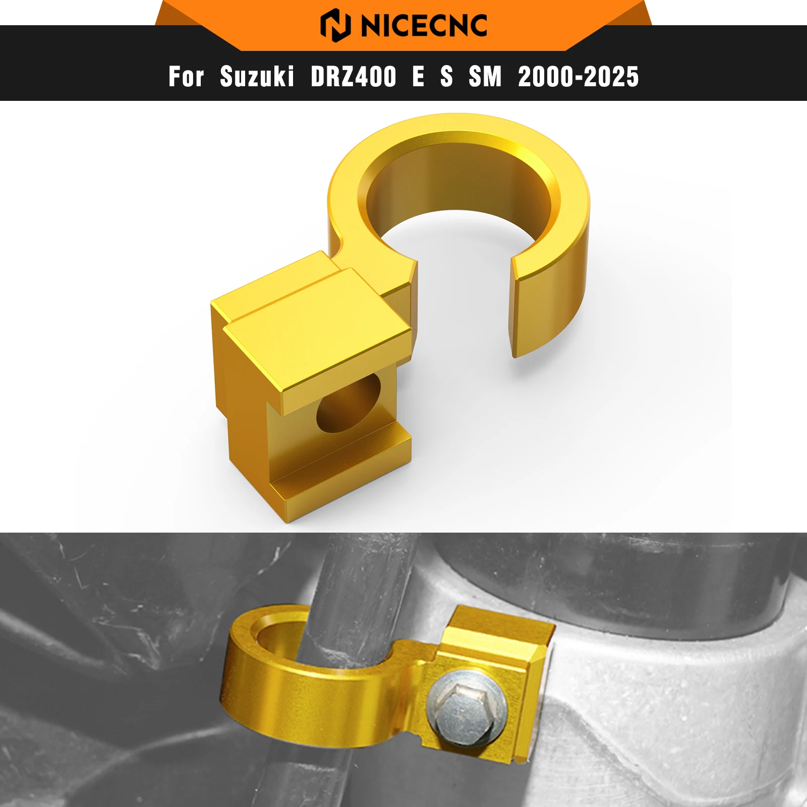 

NICECNC для Suzuki DRZ400SM DR-Z 400 SM 2005-2024 мотоциклетный алюминиевый держатель тормозного шланга для Suzuki RMX450Z 2010-2011