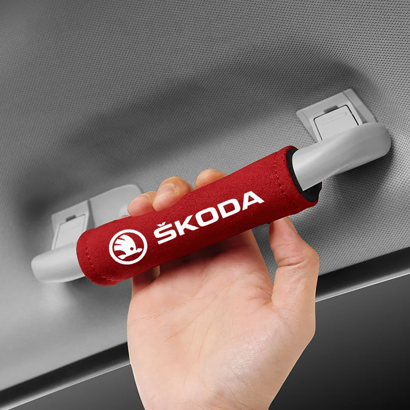 1pcs Car Interior Roof Handle Pull Protect Cover For Skoda Fabia Octavia A7 RS Superb Rapid Yeti Karoq Kodiaq Kamiq Accessories - view 5