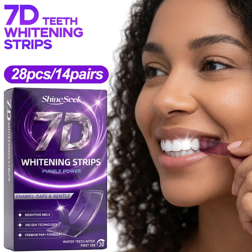 28pcs / 14 Pairs Newly Upgraded PAP+ Purple 30-Minute Fast Teeth Whitening Strips, 3rd-Gen Purple Whitening Technology