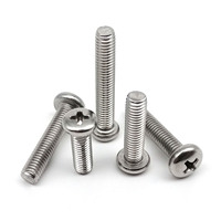 2/10/50pcs M2 M2.5 M3 M3.5 M4 M5 M6 M8 Long GB818 A2 304 Stainless steel Cross Round Phillips Pan Head Screw Bolt length=5-100mm