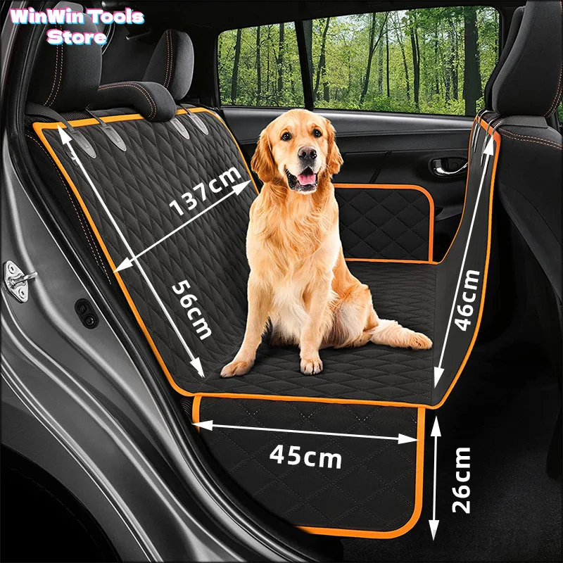 

Black 600D Heavy Duty Scratch Proof Nonslip Soft Dog Hammock for CarTruck Back Seat Extender for Dogs Dog Car Seat Cover