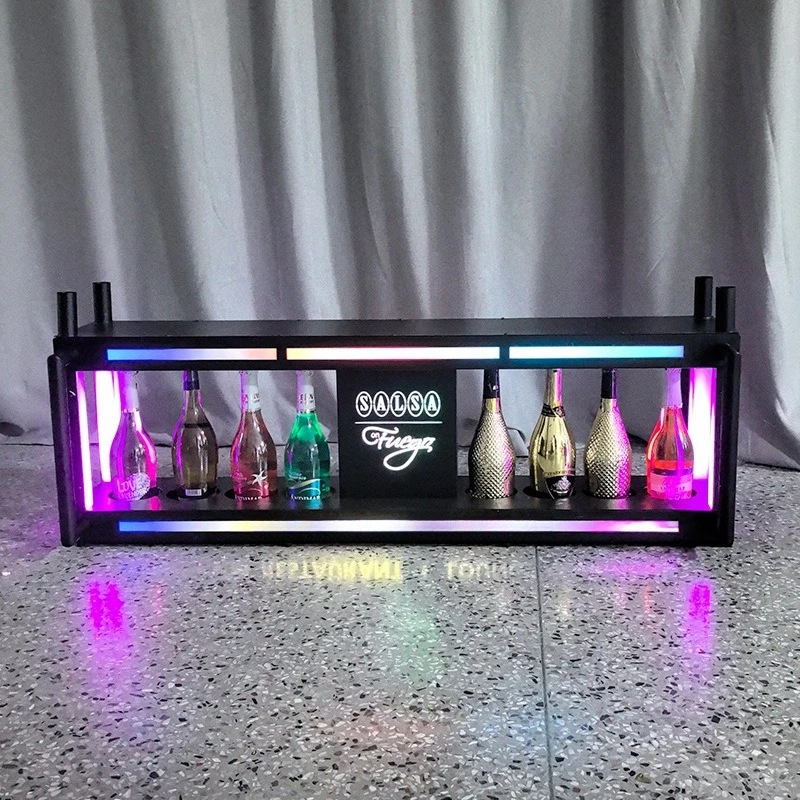 Bar LED luminous wine holder creative 8 champagne base colorful car lift wine rack foreign wine holder  display stand