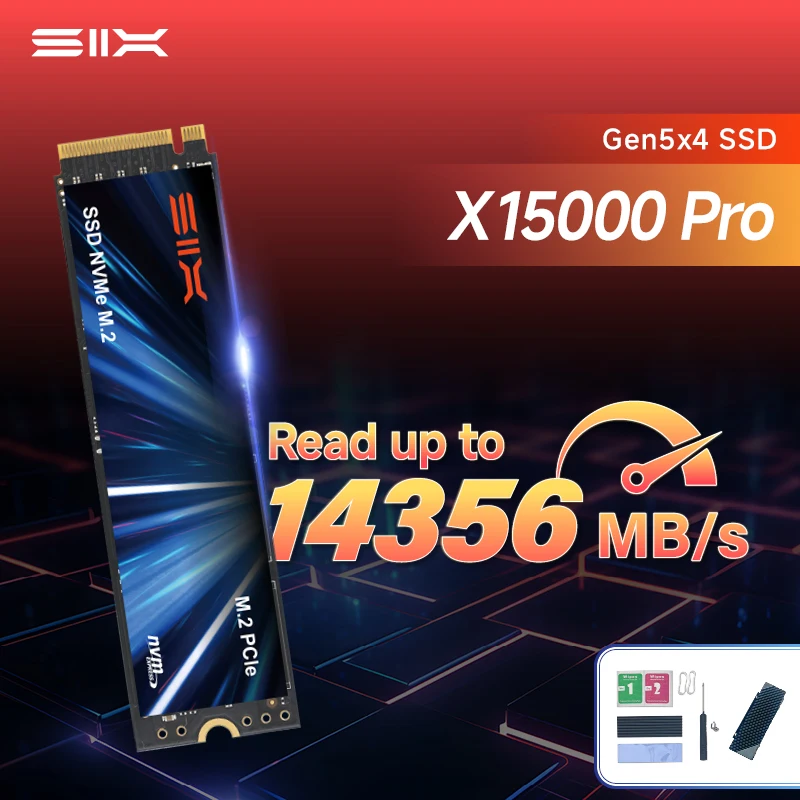 

SIX 4TB 14356MB/s SSD, PCIe Gen5x4 NVMe, 2400TBW, LPDDR4 4GB DRAM Cache