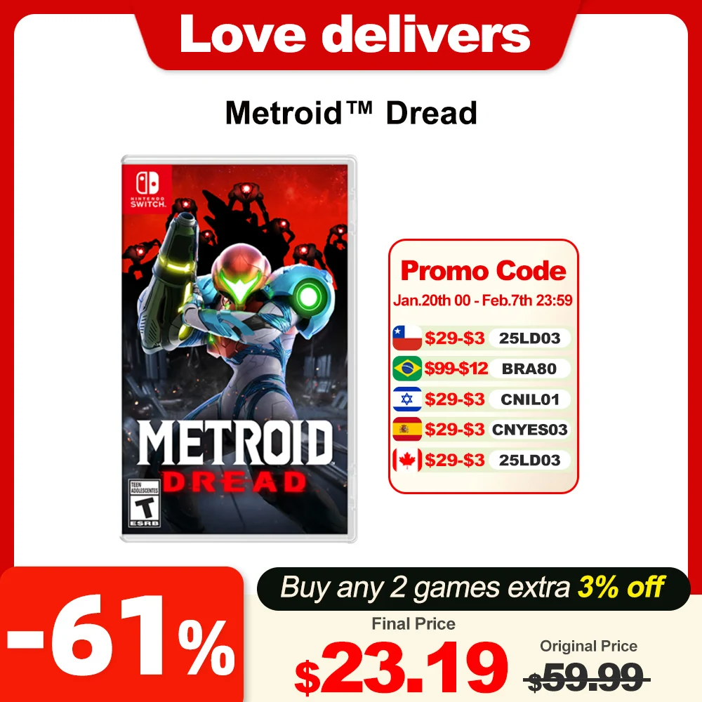 Metroid Dread Nintendo Switch Game Deals 100% Original Physical Game Card Adventure Genre for Nintendo Switch Game Console