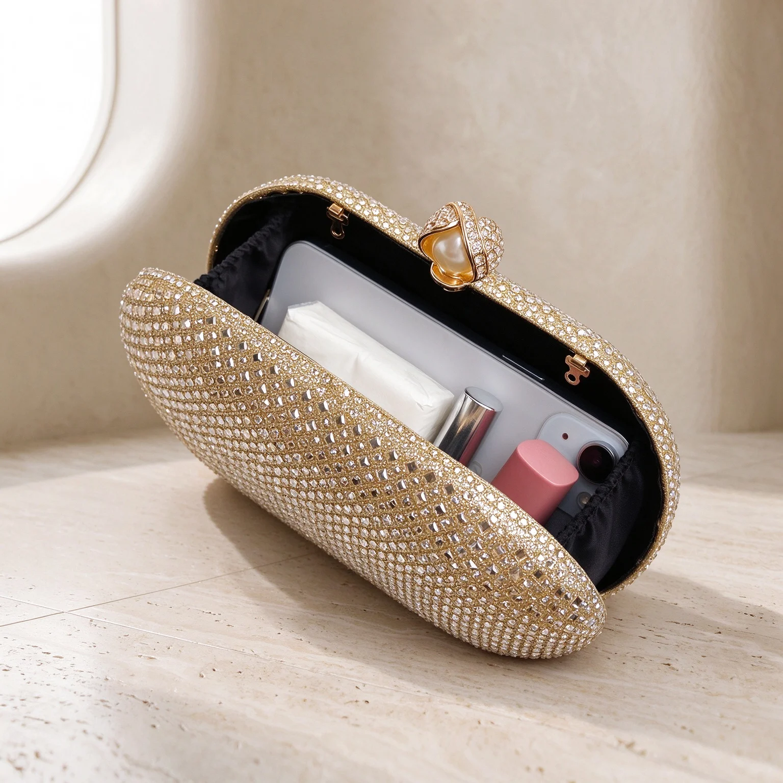 Stylish womens crystal eveningbag exquisite diamond evening bag wedding party shoulder bag clutchbag elegant chain crossbody bag