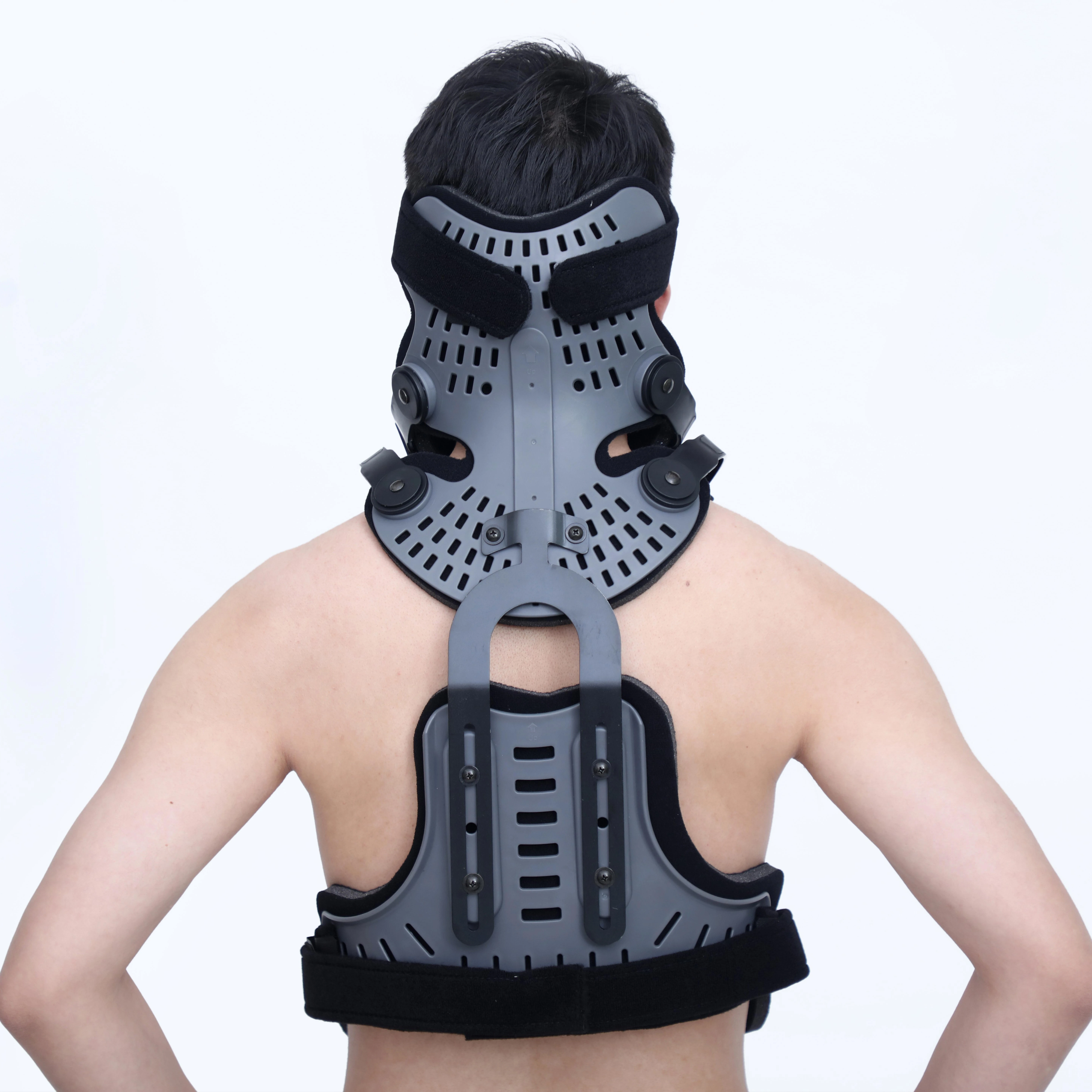 

Устройство для реабилитации, регулируемый шейный грудный ортез (улучшенный) для фиксации шейного перелома и натяжения мышц