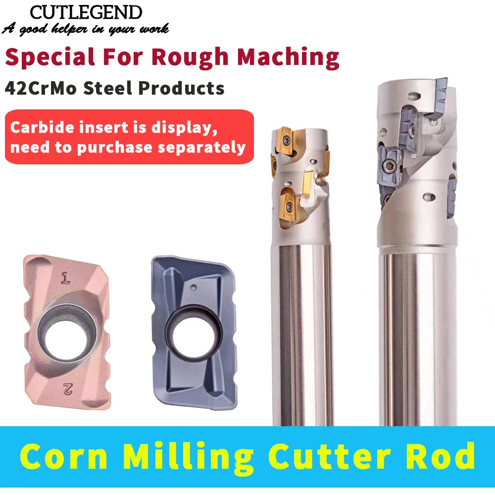 BAP300/BAP400 Corn Milling Cutter Rod Rough Cutting Spiral Groove Machining Center Tool Carbide Insert Side Milling