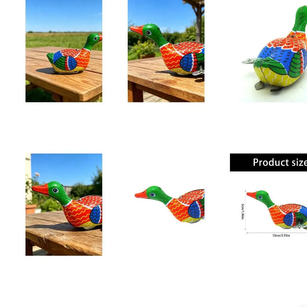 Nostalgic Tinplate Swim Duck Wind Up Mechanical Toy Handcrafts Ornament For Adult Collectors And Kids Birthday Gift A2UB