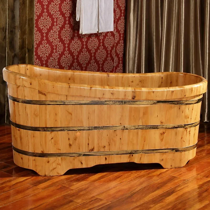 Wooden Bath Bucket for Adults Large Wooden Bathtub with Wave Bottom Design Constant Temperature Foot Soak Tub Manufacturer