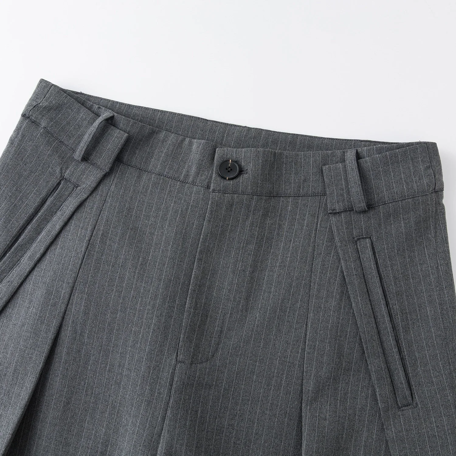 Picture 5: ScrewySurreal Striped Drooping Pleated Three-dimensional Cutting Design for Wide Leg Commuting Trousers and Casual Suit Pants