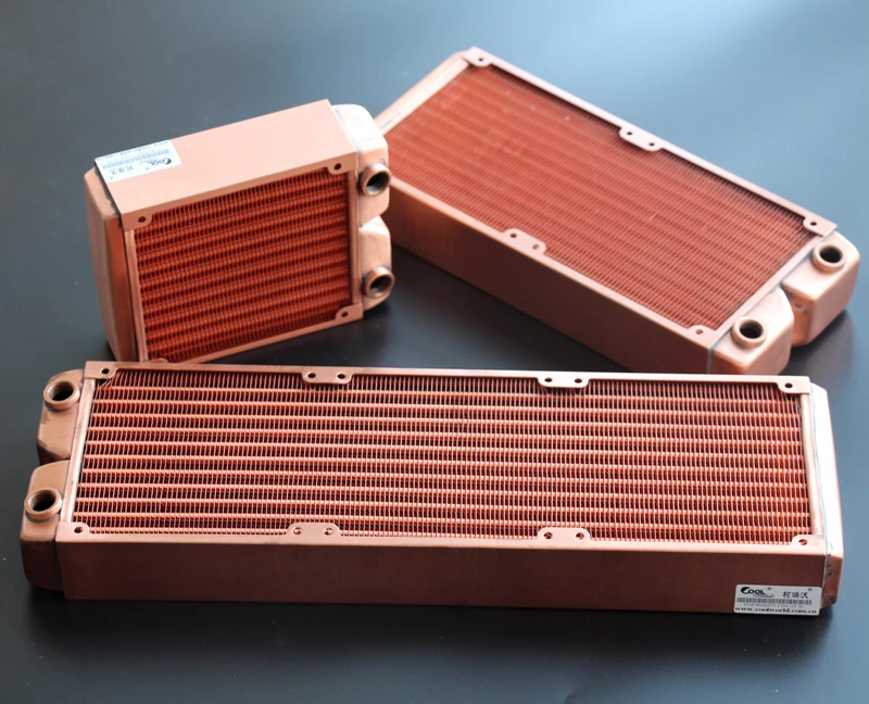 Pure copper full copper 120 240 360 Water cooled row heat exchanger 45mm thick row