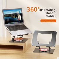360 Rotating Base Notebook Computer Stand Foldable Lifter Tablet Holder Heat Dissipation Adjustable Computer Riser for Desk