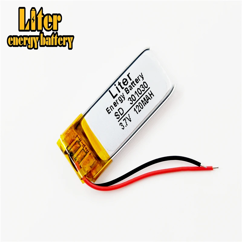 3.7V 120mAh 301030 Lithium Polymer Li-Po li ion Rechargeable Battery cells For Mp3 MP4 MP5 GPS PSP mobile bluetooth