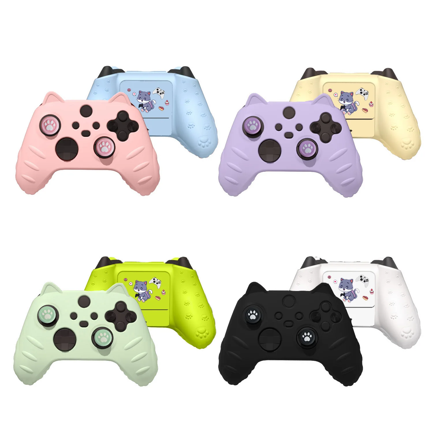 

Cat Paw Silicone Soft Shell Protector Sticker Skin For Xbox Series X/S Game Controller Case XSS XSX Thumb Stick Grip Cap Cover
