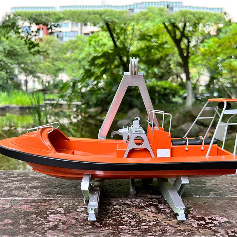 1/18 RC Lifeboat Model Kit DIY Handmade Ship Model Toy Gift Remote Control Finished Ship Model Ocean Rescue Boat Kit