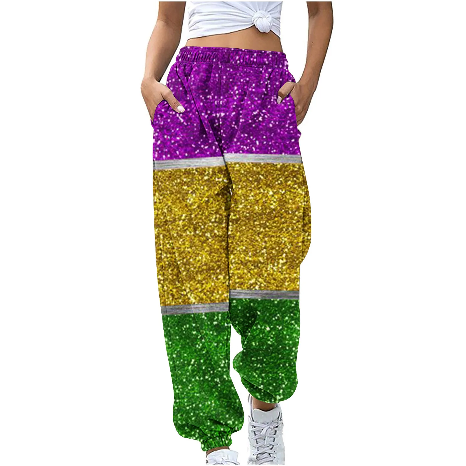 Color blocking rendering with 3D printing for unique new sports pants, women's leggings ML1