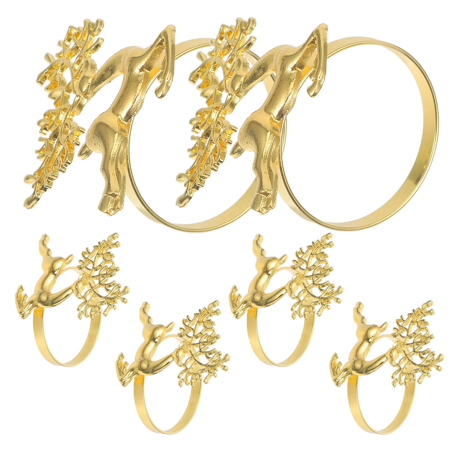 

6Pcs Christmas Napkin Rings Deer Shaped Table Decor Exquisite Craftsmanship Xmas Party Decoration Elk Napkin Buckles