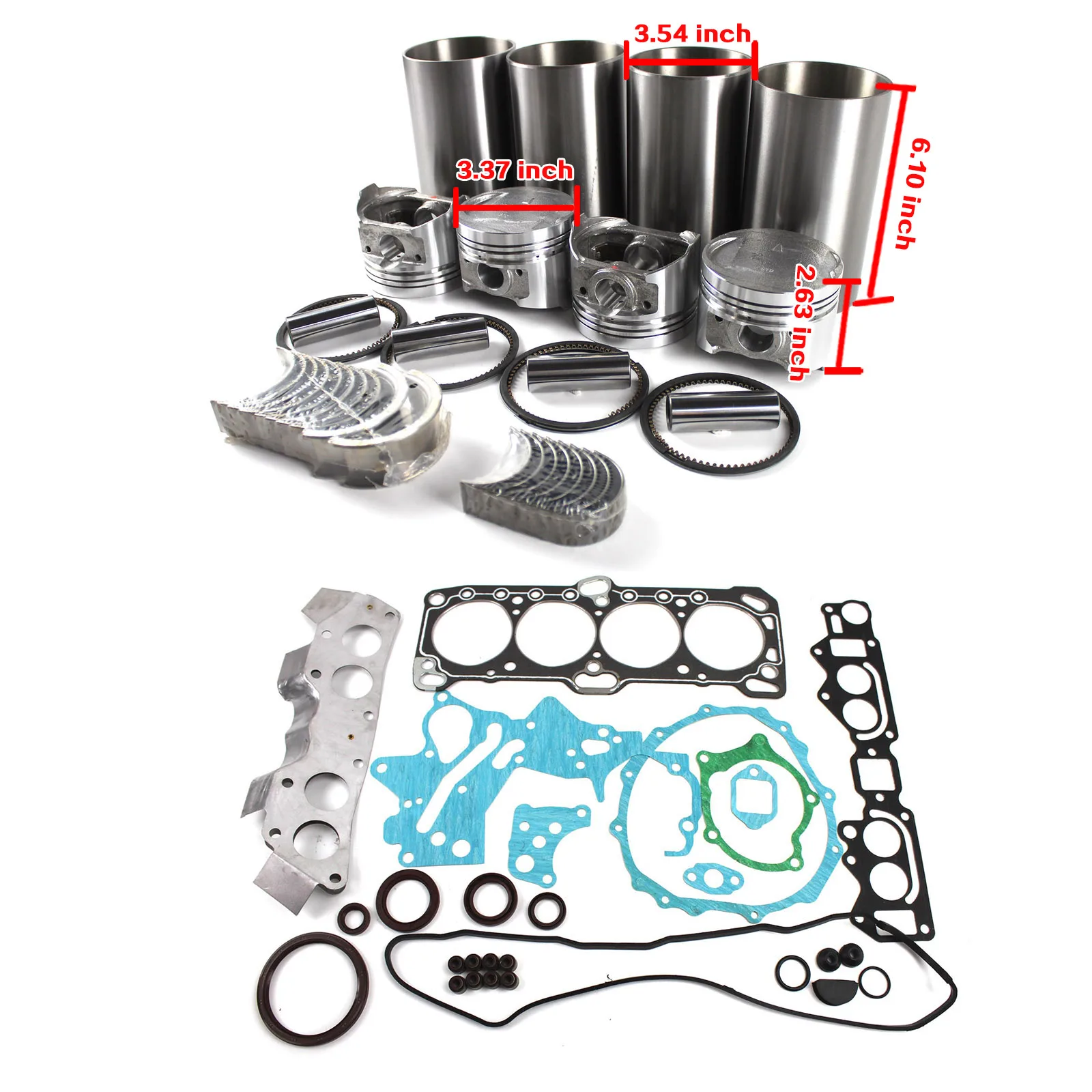 8V Engine Rebuild kit for GC20 25 30 35 Forklif Truck Clark LPG Mitsubishi  Vorkhef truck CMP20 25 30 4G64 MD195872 MD195906