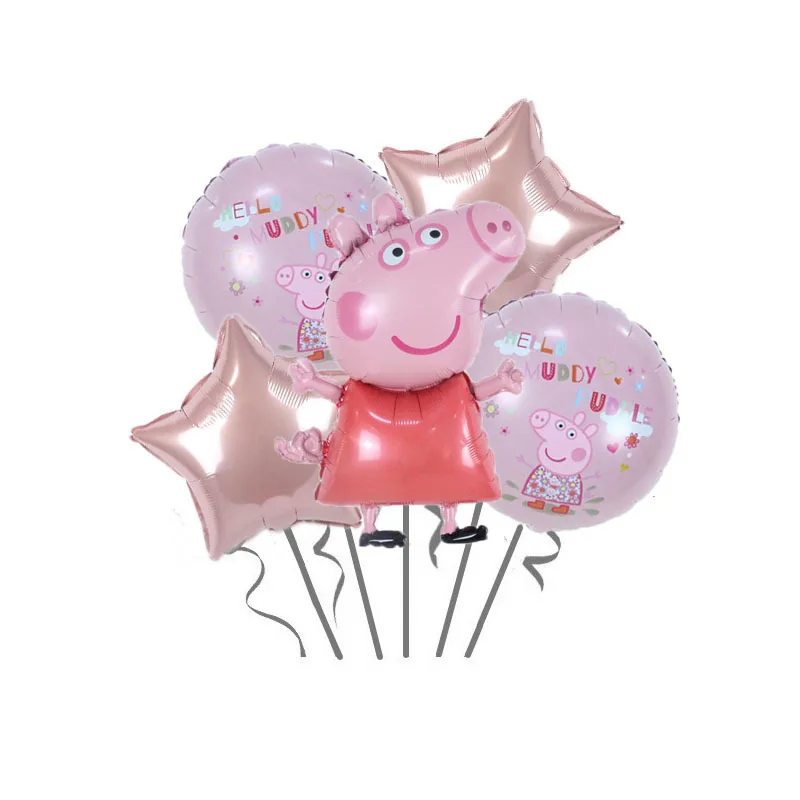 Children\'s Page Cartoon Aluminum Film Birthday Party Decoration Piggy George Balloon Party Background Decoration Supplies