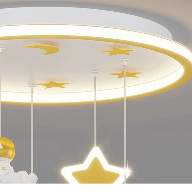 Quarto moderno Teto Lâmpada Astronauta Estudo Sala de Jantar Lustre Criatividade LED Inteligente Decoração Interior Lâmpadas