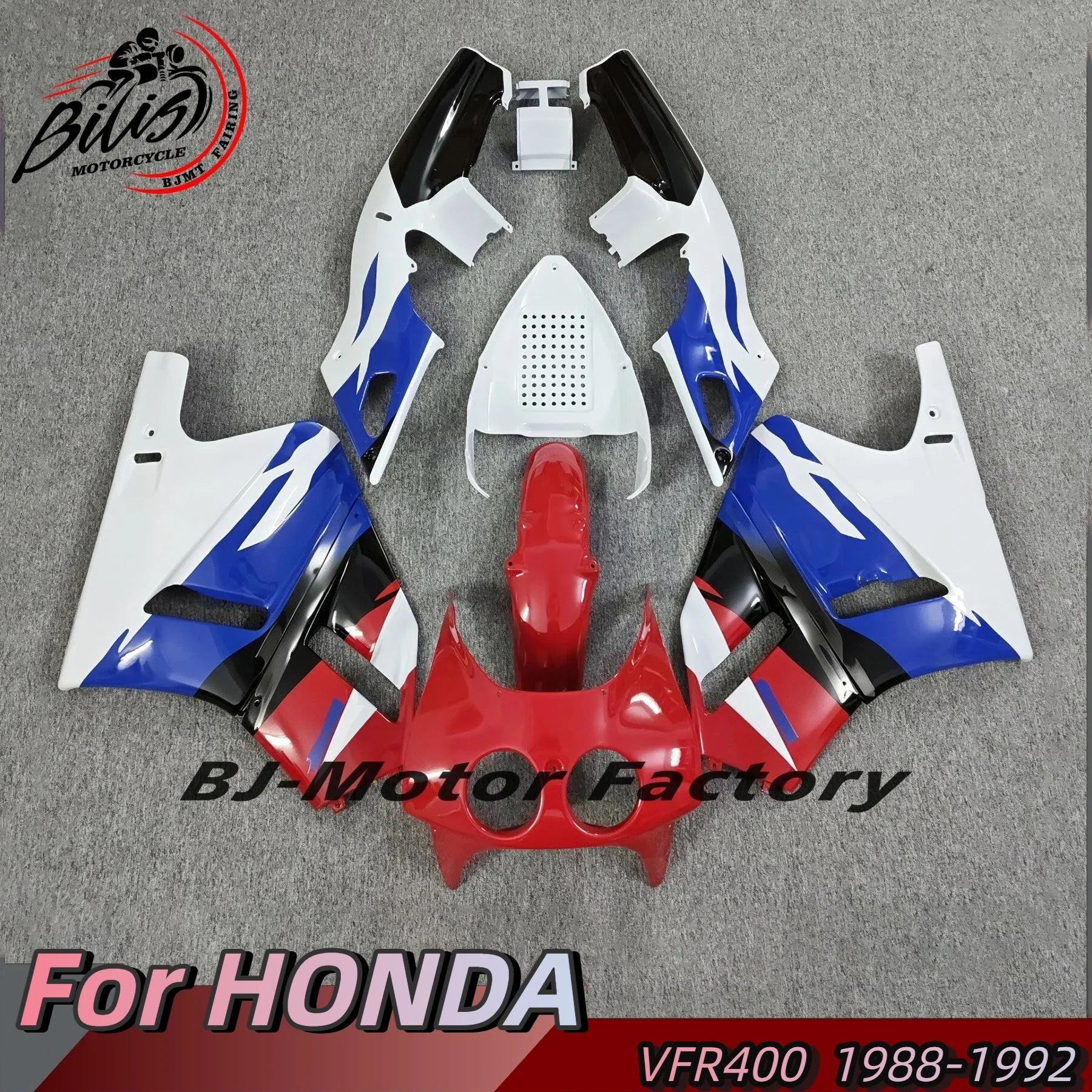 

Motorcycle Fairings Kit Fit For HONDA VFR400 NC30 1988-1992 V4 Abs Injection Fairing Kit Red White Blue Bodywork Set