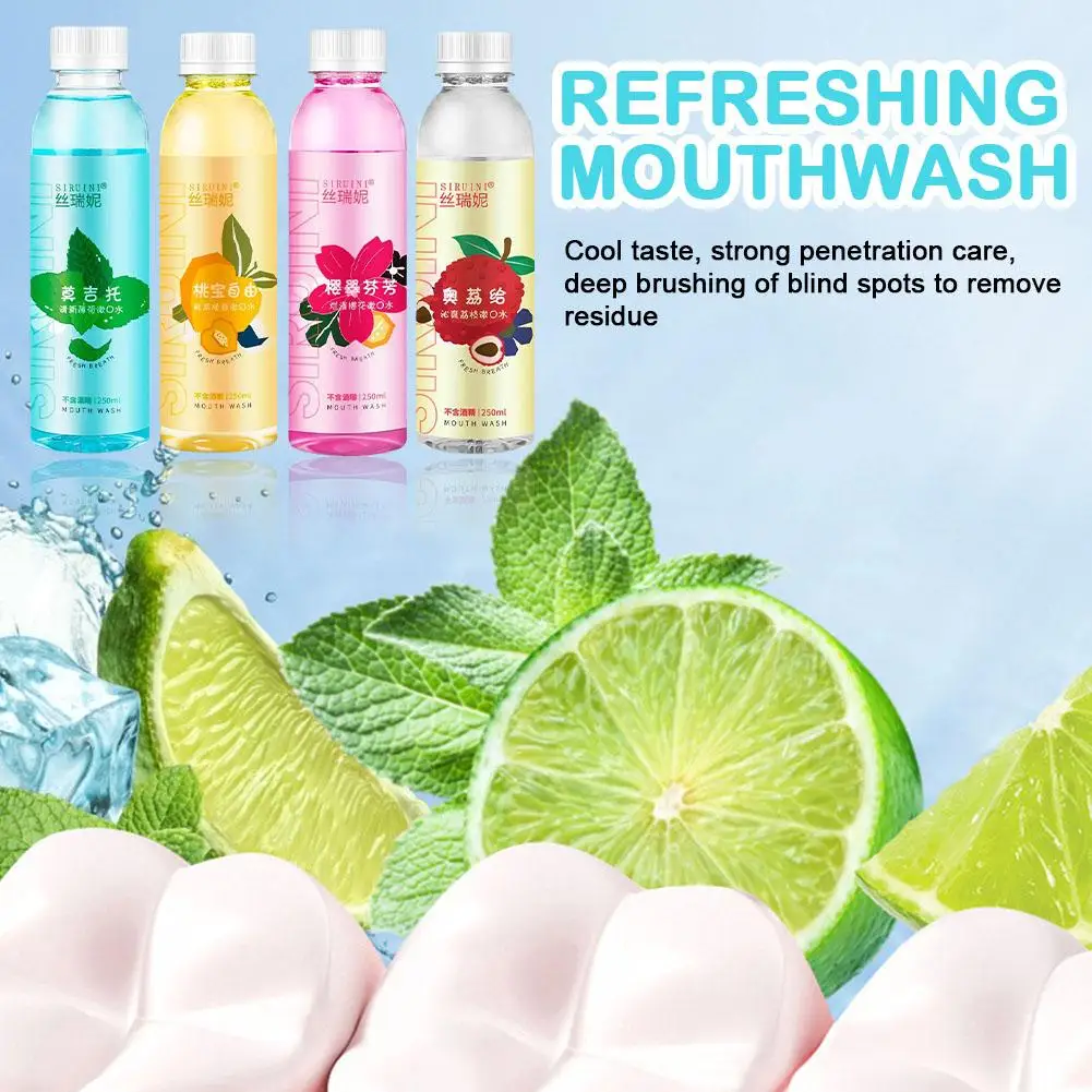 Refreshing Mouthwash Gentle Cleansing Mint White Peach Portable Mouthwash Oral Care Teeth Stain Removel Beauty 250ML