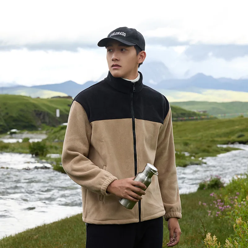 Hip hop inverno velo fofo jaqueta streetwear harajuku fuzzy zíper casaco masculino outono cor sólida jaquetas leves preto bege